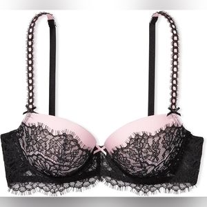 Victoria's Secret Pink and Black Lace Bra